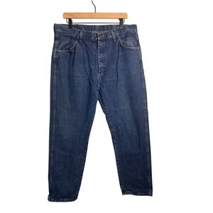 Rustler Mens Regular Fit Straight Leg Jeans Dark Wash Blue 100% Cotton 38x32